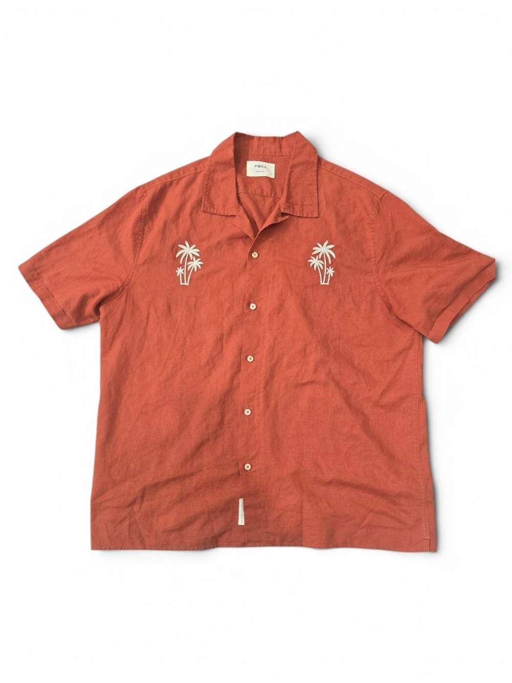 P&Co Terracotta Paradise Cuban Button Down Men's Shirt